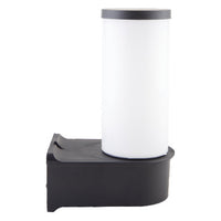 Sodo lauko sieninis šviestuvas, E27, 25 cm, juodas plastikas